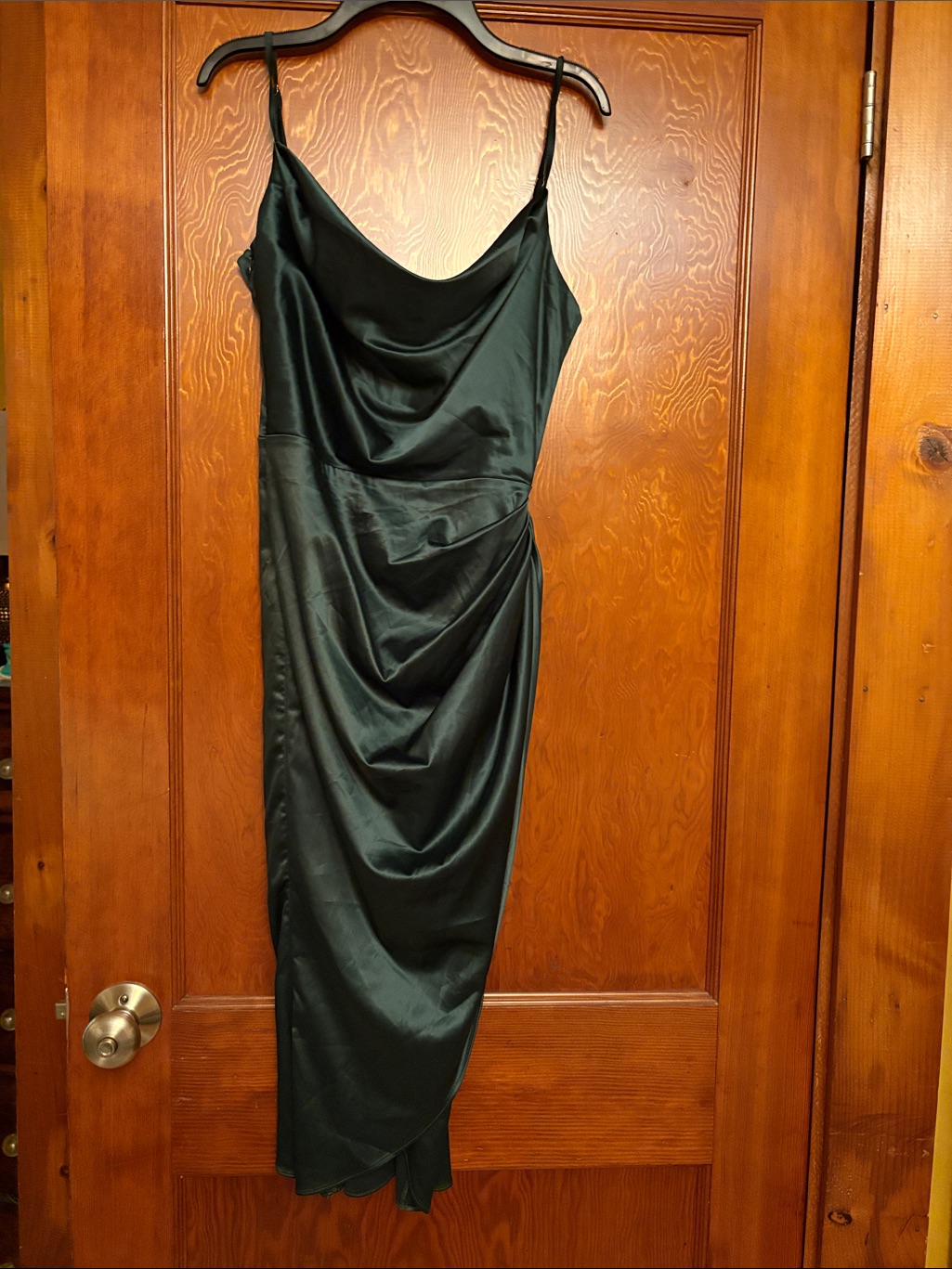 Emerald Green Dress With Adjustable Straps & Side Zipper Size Small